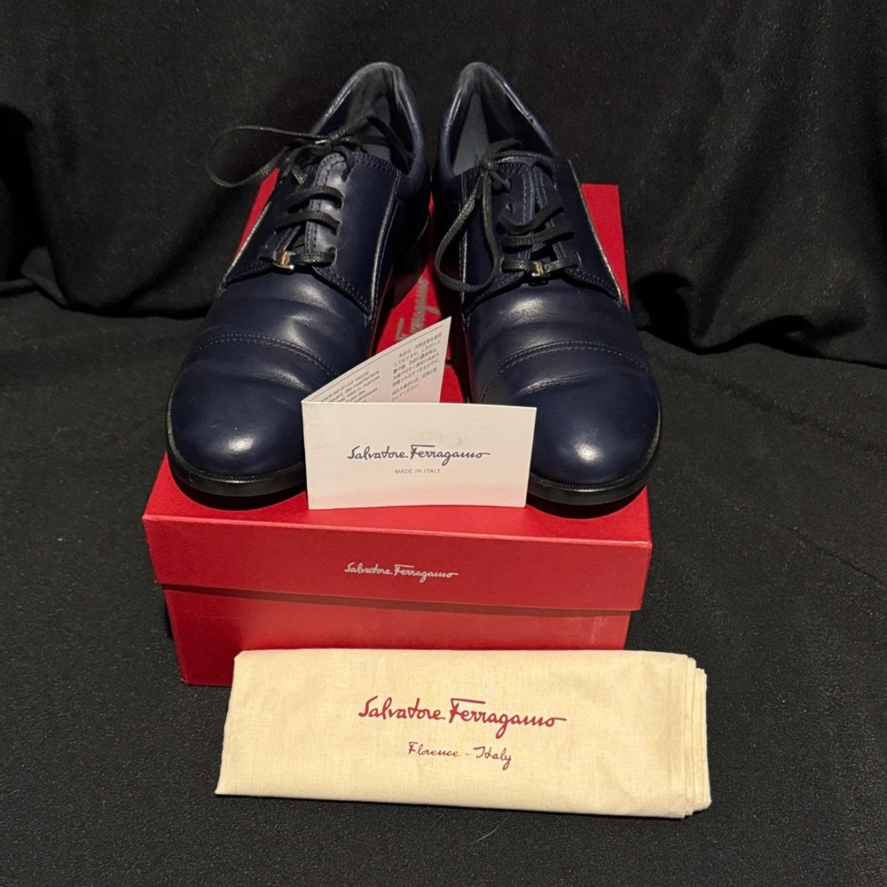 Salvatore Ferragamo Men's Dark Blue Oxfords